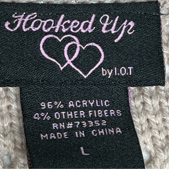 HOOKED UP by IOT Silver Sparkle Pink Knit 3/4 Sleeves Sweater Junior's Size L - Picture 16 of 16